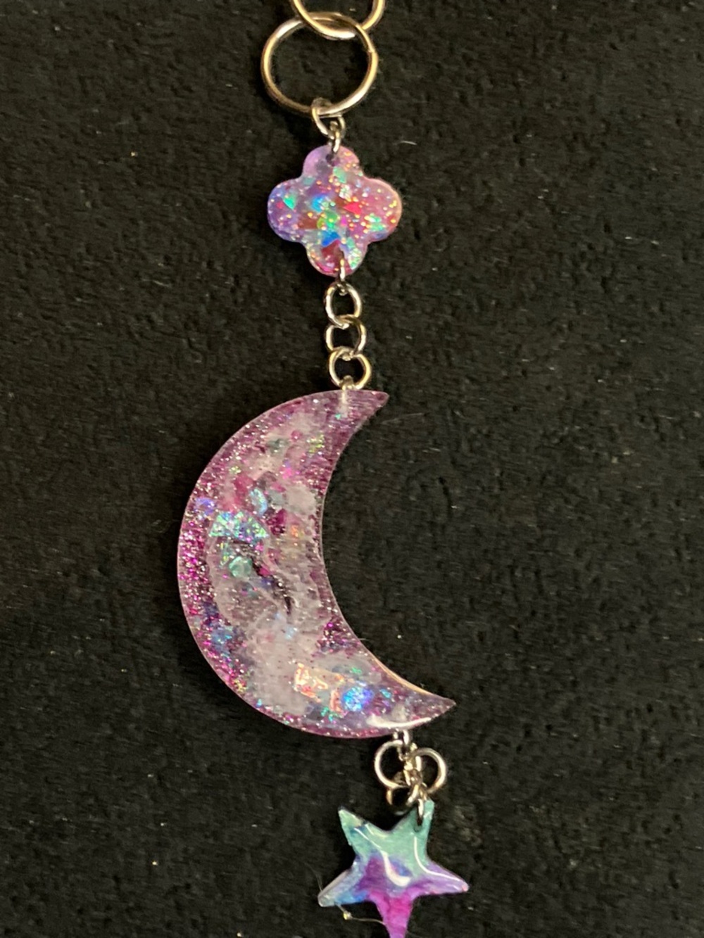 Big Moon Sparkle Keychain